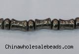 CPY590 15.5 inches 5*8mm - 8*11mm bone & rondelle pyrite beads