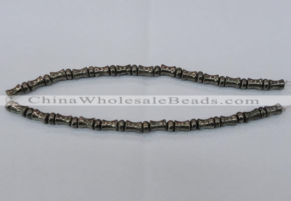 CPY590 15.5 inches 5*8mm - 8*11mm bone & rondelle pyrite beads