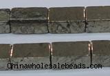 CPY594 15.5 inches 10*20mm cuboid pyrite gemstone beads