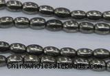 CPY596 15.5 inches 4*6mm rice pyrite gemstone beads wholesale