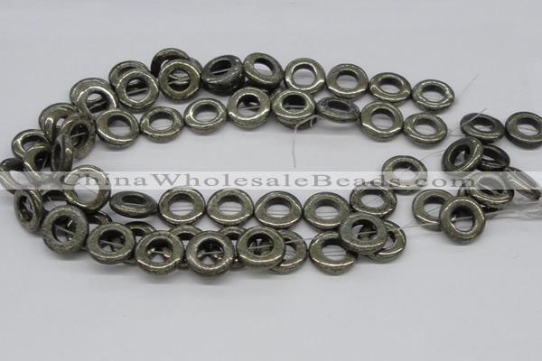 CPY61 15.5 inches 23mm donut pyrite gemstone beads wholesale