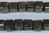 CPY613 15.5 inches 10*10mm cube pyrite gemstone beads