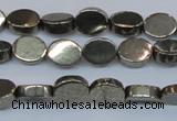 CPY640 15.5 inches 6*8mm oval pyrite gemstone beads wholesale