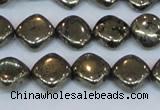 CPY648 15.5 inches 10*10mm diamond pyrite gemstone beads wholesale