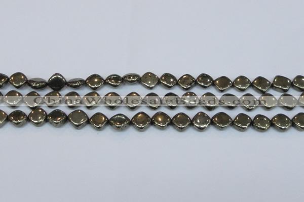 CPY648 15.5 inches 10*10mm diamond pyrite gemstone beads wholesale