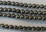 CPY71 15.5 inches 3mm round pyrite gemstone beads wholesale