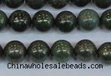 CPY763 15.5 inches 10mm round pyrite gemstone beads wholesale