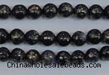 CPY771 15.5 inches 6mm round pyrite gemstone beads wholesale