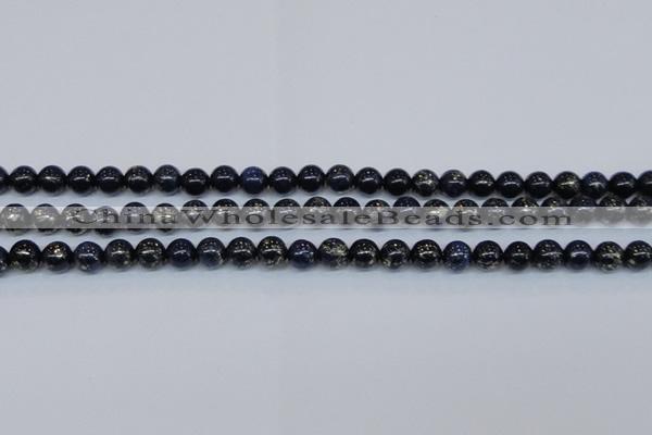 CPY772 15.5 inches 8mm round pyrite gemstone beads wholesale