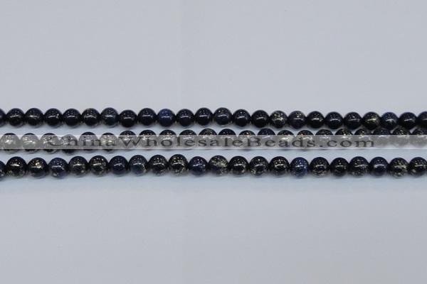 CPY772 15.5 inches 8mm round pyrite gemstone beads wholesale