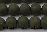 CPY815 15.5 inches 8mm round matte pyrite beads wholesale