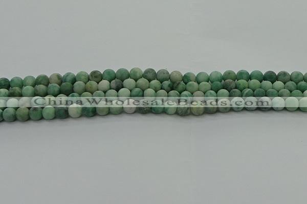 CQJ231 15.5 inches 6mm round matte Qinghai jade beads