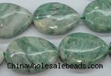 CQJ66 15.5 inches 18*25mm flat teardrop Qinghai jade beads wholesale