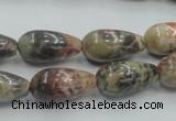 CRA06 15.5 inches 10*20mm teardrop natural rainforest agate beads