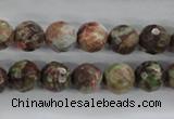 CRA102 15.5 inches 10mm faceted round rainforest agate gemstone beads
