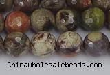 CRA162 15.5 inches 8mm faceted round rainforest agate beads