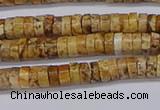 CRB1015 15.5 inches 2*4mm heishi picture jasper beads wholesale