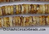 CRB1018 15.5 inches 2*7mm heishi picture jasper beads wholesale