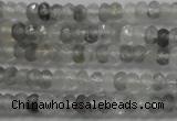 CRB105 15.5 inches 2.5*4mm faceted rondelle cloudy quartz beads
