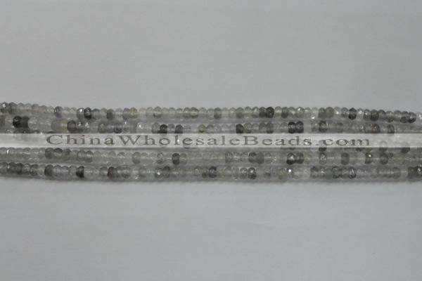 CRB105 15.5 inches 2.5*4mm faceted rondelle cloudy quartz beads