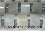 CRB1052 15.5 inches 7*9mm - 8*10mm faceted tyre aquamarine beads