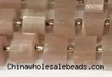 CRB1058 15.5 inches 5*8mm - 6*8mm faceted tyre moonstone beads