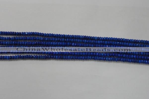 CRB106 15.5 inches 2.5*4mm faceted rondelle dyed turquoise beads