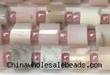CRB1064 15.5 inches 4*6mm - 5*6mm faceted tyre natural pink opal beads