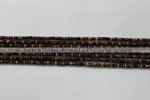 CRB108 15.5 inches 2.5*4mm faceted rondelle red & yellow tiger eye beads