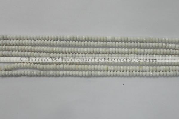 CRB109 15.5 inches 2.5*4mm faceted rondelle white agate beads