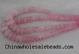 CRB1100 15.5 inches 5*8mm - 9*18mm rondelle rose quartz beads