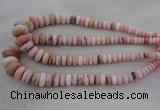 CRB1106 15.5 inches 5*8mm - 9*18mm rondelle pink opal beads