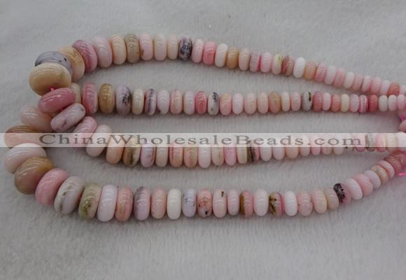 CRB1106 15.5 inches 5*8mm - 9*18mm rondelle pink opal beads