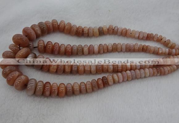 CRB1111 15.5 inches 5*8mm - 9*18mm rondelle moonstone beads