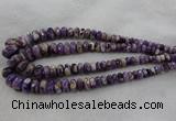 CRB1122 15.5 inches 5*8mm - 9*18mm faceted rondelle dogtooth amethyst beads