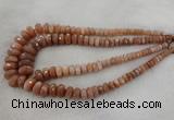 CRB1131 15.5 inches 5*8mm - 9*18mm faceted rondelle moonstone beads