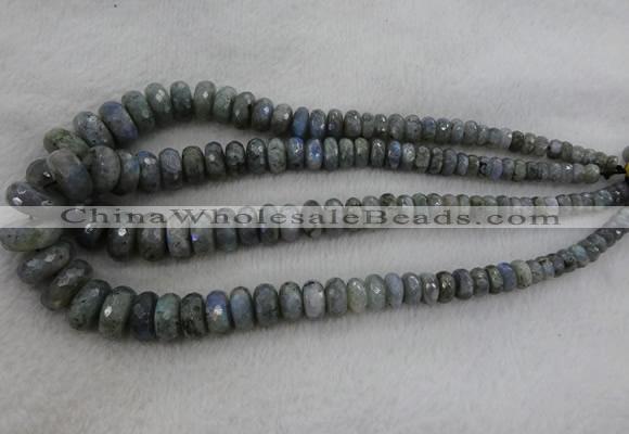 CRB1134 15.5 inches 5*8mm - 9*18mm faceted rondelle labradorite beads