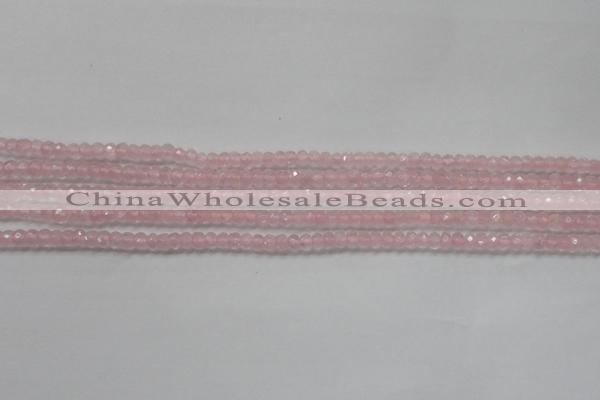 CRB119 15.5 inches 3*5mm faceted rondelle rose quartz beads