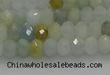 CRB1212 15.5 inches 4*6mm faceted rondelle aquamarine beads