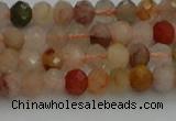 CRB1214 15.5 inches 4*6mm faceted rondelle mixed rutilated quartz beads