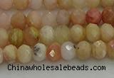 CRB1215 15.5 inches 4*6mm faceted rondelle pink opal beads