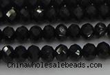 CRB1218 15.5 inches 4*6mm faceted rondelle black tourmaline beads