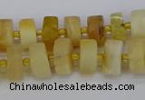 CRB1238 15.5 inches 5*8mm tyre matte yellow opal gemstone beads