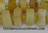 CRB1242 15.5 inches 8*16mm tyre matte yellow opal gemstone beads