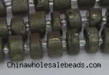 CRB1260 15.5 inches 6*10mm tyre matte pyrite gemstone beads