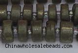 CRB1261 15.5 inches 6*12mm tyre matte pyrite gemstone beads