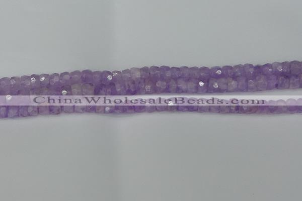 CRB1270 15.5 inches 4*6mm faceted rondelle lavender amethyst beads