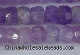 CRB1272 15.5 inches 6*10mm faceted rondelle lavender amethyst beads