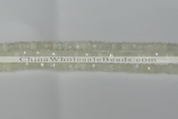 CRB1278 15.5 inches 4*6mm faceted rondelle white moonstone beads