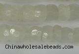 CRB1279 15.5 inches 5*8mm faceted rondelle white moonstone beads